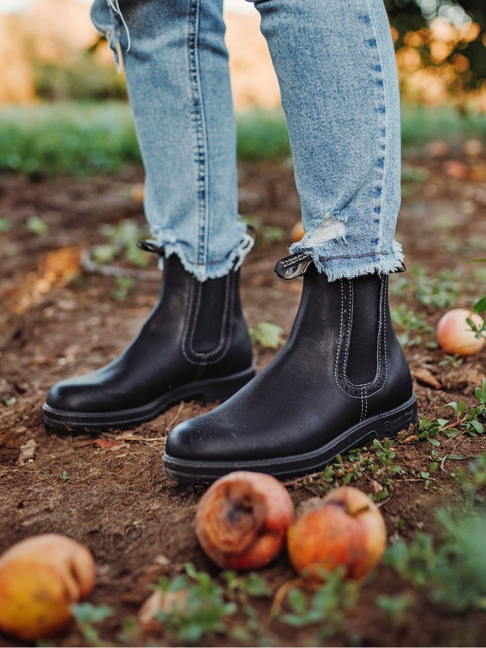 Blundstone Originals #1448 Women's High Top Leather Chelsea Boots - Black
